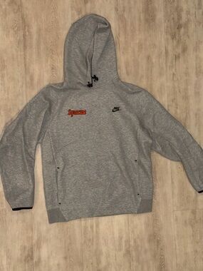 Nike Gray Hoodie with Orange Syracuse Script